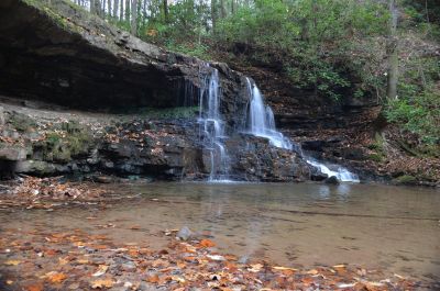 Easy 
Laurel Run Falls is just below Kiner Creek Falls but, is easily reached, even by an old Goat like me.

