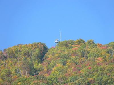Pinnacle Lookout Tower
Pinnacle  Lookout Tower occupies the spot where an old Fire Tower once stood and is visible from the town of Unicoi, TN.

There is a trail leading to the tower from I-26, Unicoi exit. Better take along some water and energy bars, you will need both.
