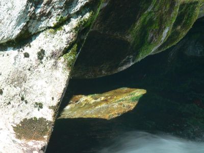 Different Falls
A hole from the top to the bottom of the falls, note patch of sunshine, makes Bard different from any other falls I have hiked to.
