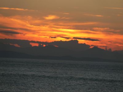 Sunset from BC Ferry 
Tsawwassen to Sturdes Bay Ferry. Sunset on our first day in BC.
