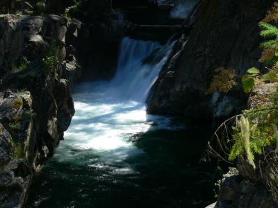 Little Qualicum Falls-3
LQF-3&-4 are the same view with focal point and exposure time differences. My preference is the darker photo with the closer rocks as the focal point, rather than the falls itself.
