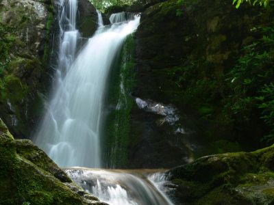 Wolf Creek Veil
Water Falls DO NOT look like this. This is a particularly photogenic falls.

 Patience paid off waiting for a cloud to cover the Sun.

The shot was at f-11 shutter speed 0.62s and asa of 80
