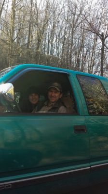 Good Directions
Met these folks just above Catheys Creek Falls and they were kind enough to give us a short cut to Bird Rock falls, Thanks. The dogs must have moved just as I snapped the camera.
